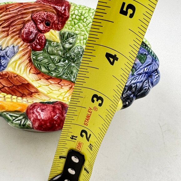 Fitz and Floyd Vintage Rooster Chicken Coq Du Village Serving Bowl 1996 - Picture 10 of 10